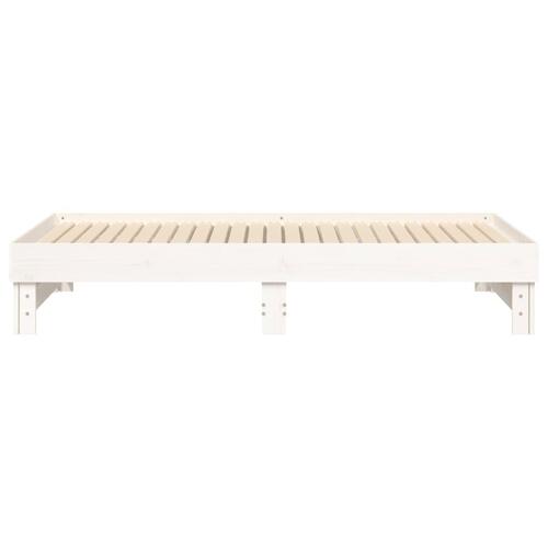 Daybed med udtræk 2x(90x190) cm massivt fyrretræ hvid