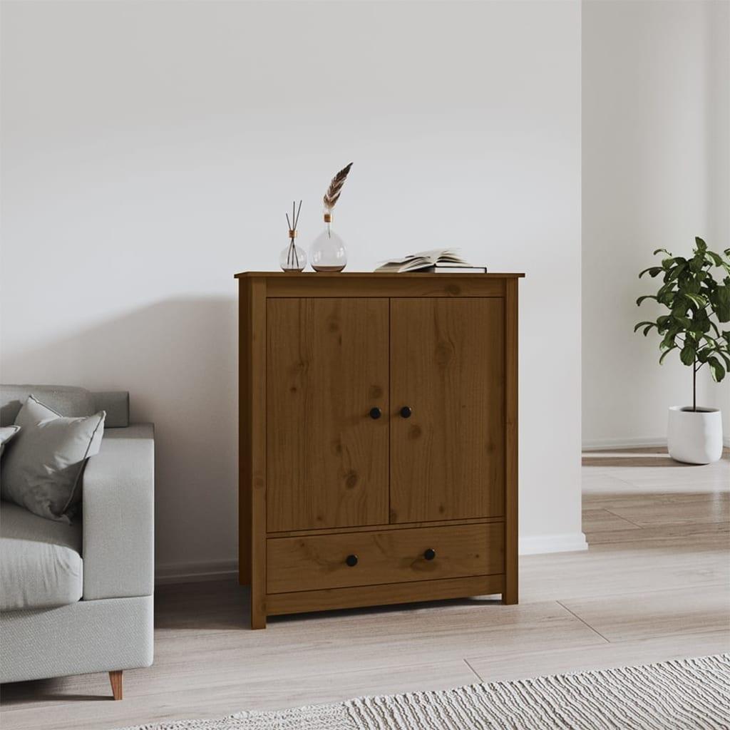 Højskab 83x41,5x100 cm massivt fyrretræ gyldenbrun