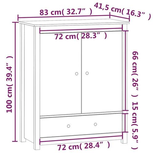 Højskab 83x41,5x100 cm massivt fyrretræ gyldenbrun