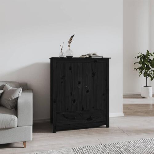 Højskab 83x41,5x100 cm massivt fyrretræ sort