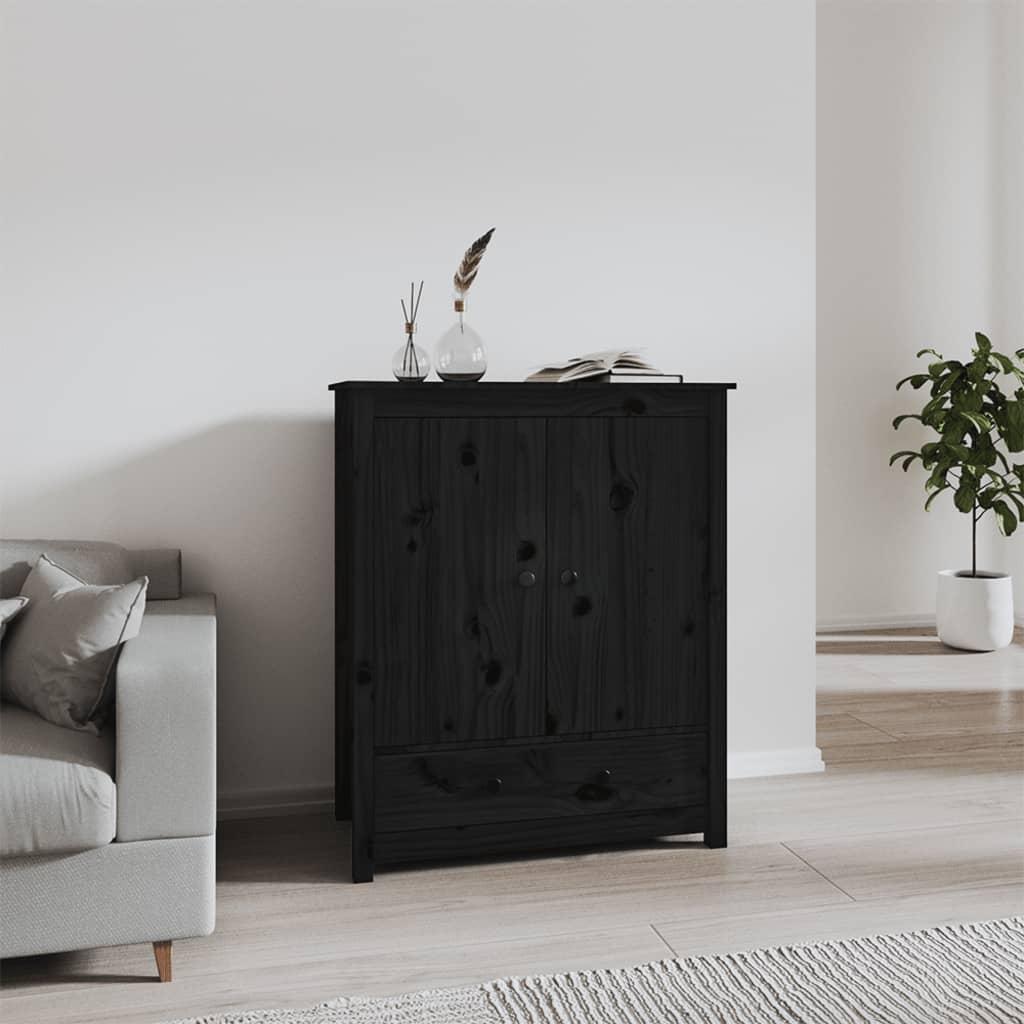 Højskab 83x41,5x100 cm massivt fyrretræ sort