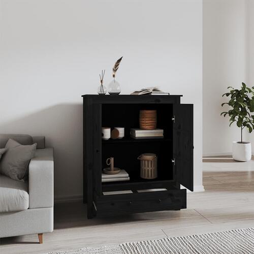Højskab 83x41,5x100 cm massivt fyrretræ sort