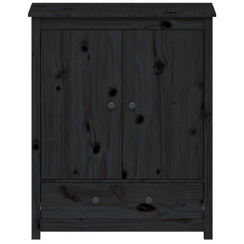 Højskab 83x41,5x100 cm massivt fyrretræ sort