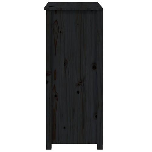Højskab 83x41,5x100 cm massivt fyrretræ sort