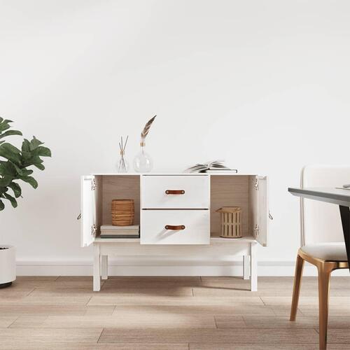 Skænk 110x40x78 cm massivt fyrretræ hvid