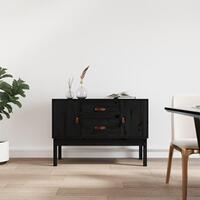 Skænk 110x40x78 cm massivt fyrretræ sort
