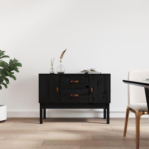Skænk 110x40x78 cm massivt fyrretræ sort