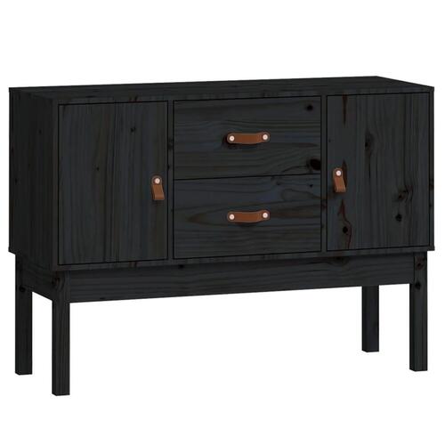 Skænk 110x40x78 cm massivt fyrretræ sort