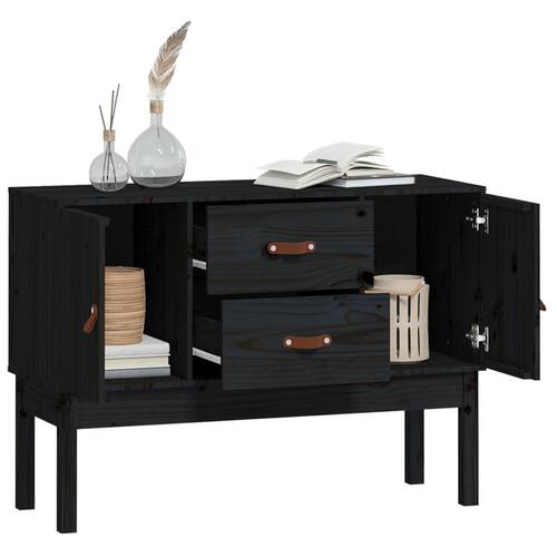 Skænk 110x40x78 cm massivt fyrretræ sort