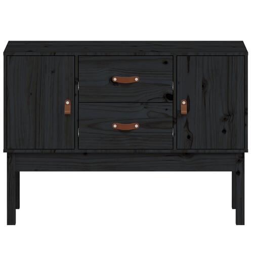 Skænk 110x40x78 cm massivt fyrretræ sort