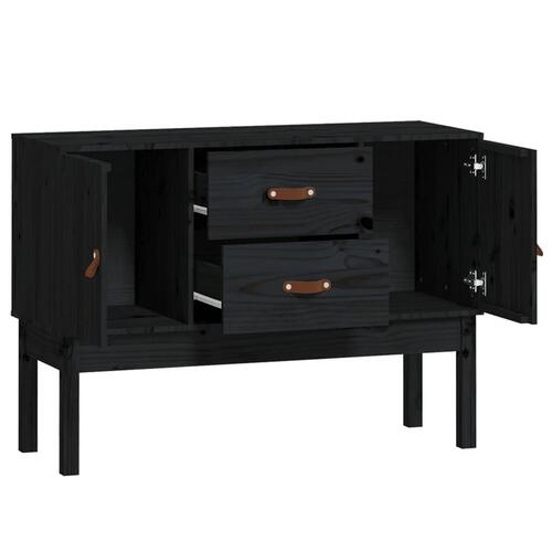 Skænk 110x40x78 cm massivt fyrretræ sort