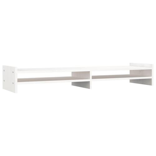 Skærmholder 100x27x15 cm massivt fyrretræ hvid