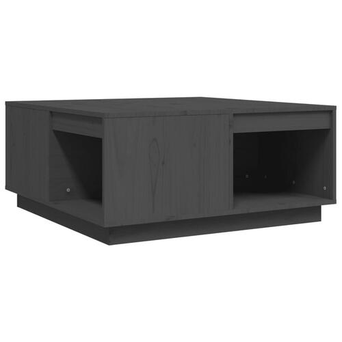 Sofabord 80x81x36,5 cm massivt fyrretræ grå