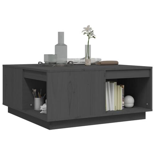 Sofabord 80x81x36,5 cm massivt fyrretræ grå