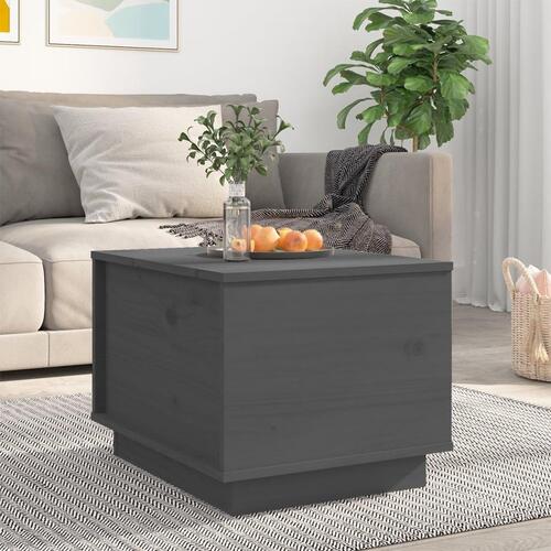 Sofabord 40x50x35 cm massivt fyrretræ grå