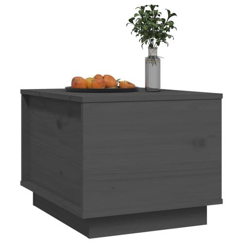 Sofabord 40x50x35 cm massivt fyrretræ grå