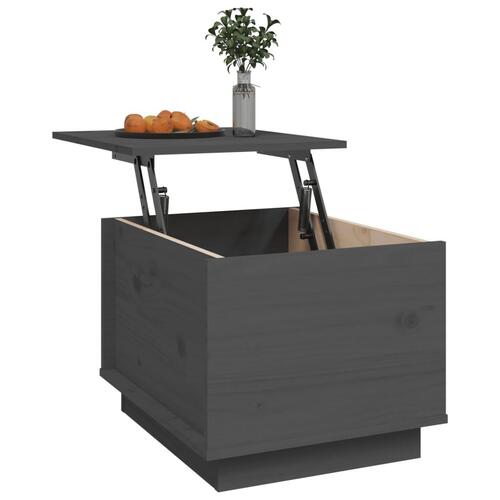 Sofabord 40x50x35 cm massivt fyrretræ grå
