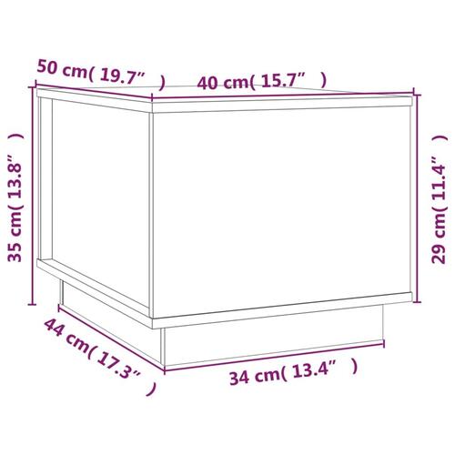 Sofabord 40x50x35 cm massivt fyrretræ grå