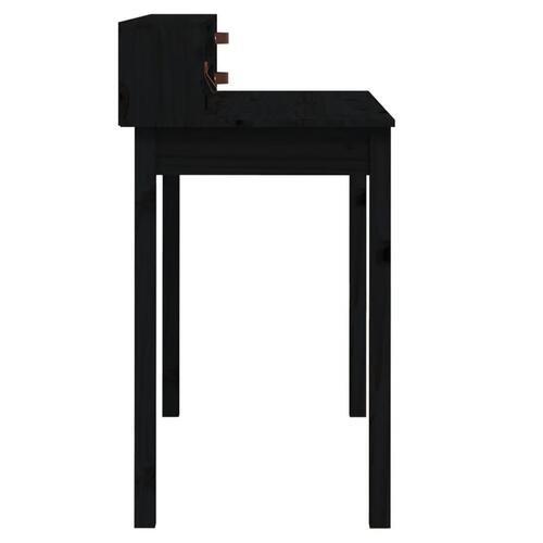 Skrivebord 110x50x93 cm massivt fyrretræ sort