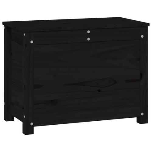 Opbevaringskasse 60x32x45,5 cm massivt fyrretræ sort