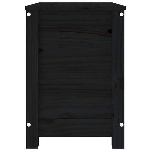 Opbevaringskasse 60x32x45,5 cm massivt fyrretræ sort