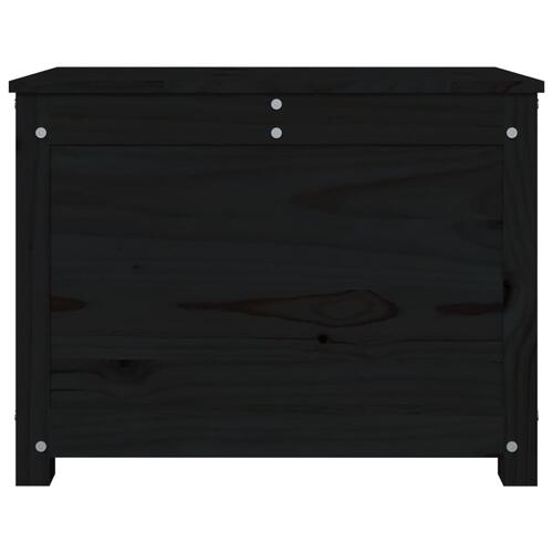Opbevaringskasse 60x32x45,5 cm massivt fyrretræ sort