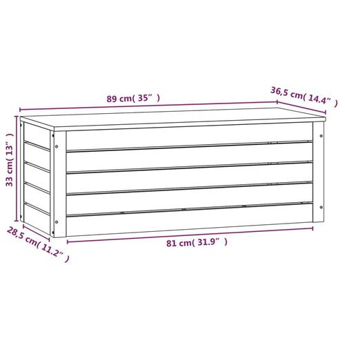 Opbevaringskasse 89x36,5x33 cm massivt fyrretræ