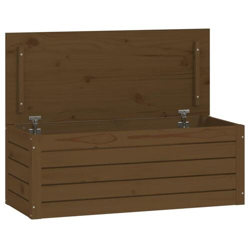 Opbevaringskasse 89x36,5x33 cm massivt fyrretræ gyldenbrun