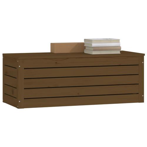 Opbevaringskasse 89x36,5x33 cm massivt fyrretræ gyldenbrun