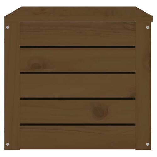 Opbevaringskasse 89x36,5x33 cm massivt fyrretræ gyldenbrun