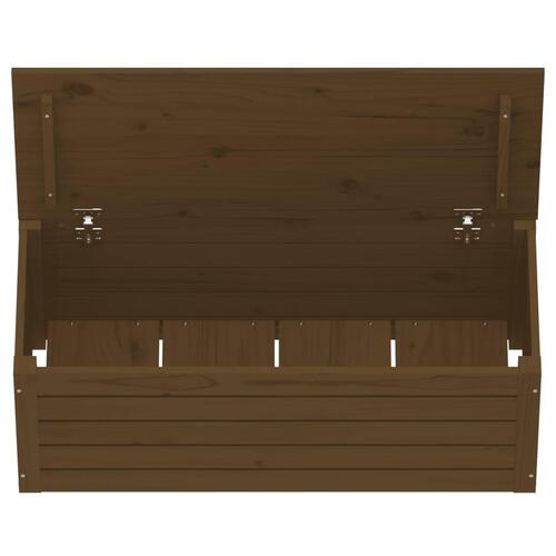 Opbevaringskasse 89x36,5x33 cm massivt fyrretræ gyldenbrun