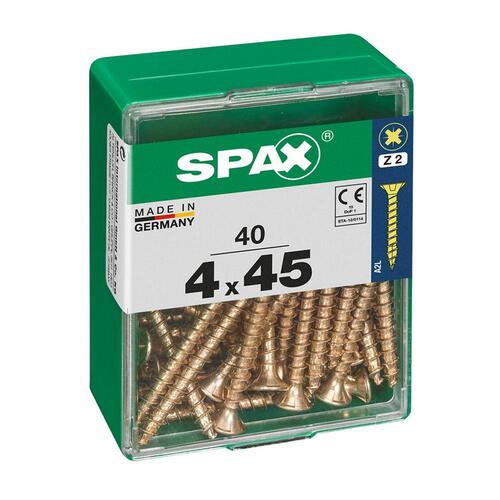 Æske med skruer SPAX træskrue Fladt hoved (4 x 45 mm) (4,0 x 45 mm)