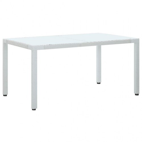 Havebord 150x90x75 cm polyrattan hvid