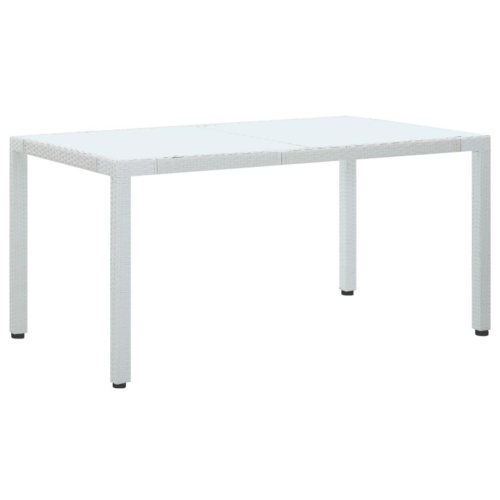 Havebord 150x90x75 cm polyrattan hvid