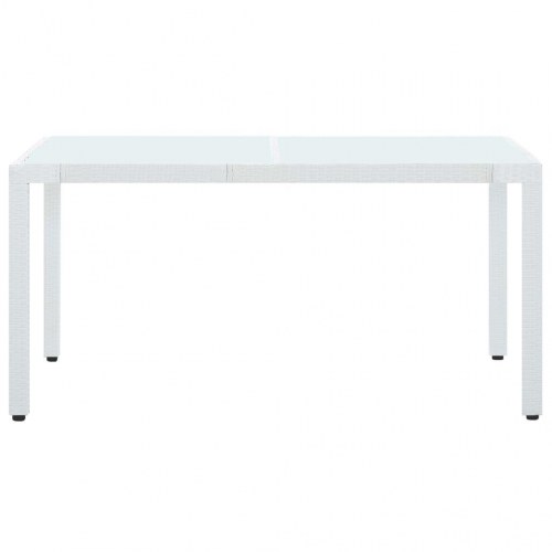 Havebord 150x90x75 cm polyrattan hvid