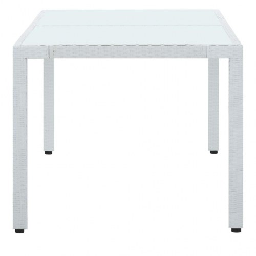 Havebord 150x90x75 cm polyrattan hvid
