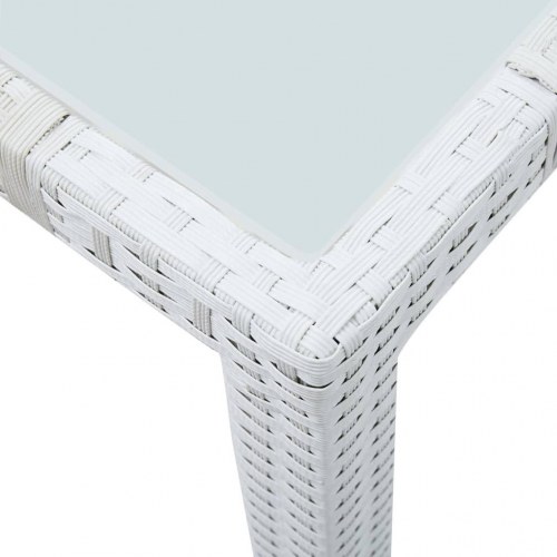 Havebord 150x90x75 cm polyrattan hvid