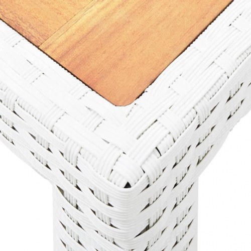 Havebord 150x90x75 cm polyrattan og massivt akacietræ hvid