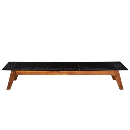 Liggestole 2 stk. med bord polyrattan og massivt akacietræ