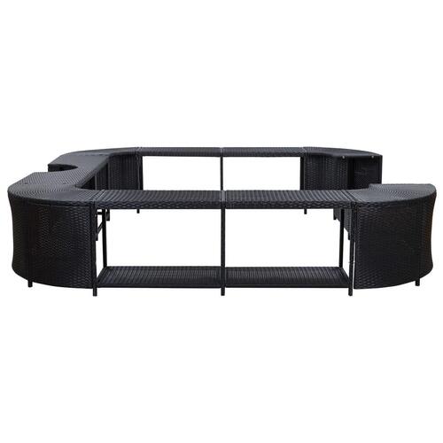 Omkrans til spabad 268x268x55 cm polyrattan sort