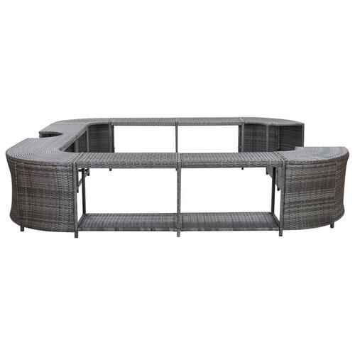 Omkrans til spabad 268x268x55 cm polyrattan grå
