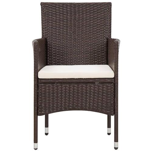Haveloungesæt 4 dele med hynder polyrattan brun