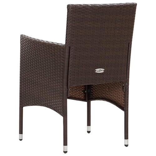 Haveloungesæt 4 dele med hynder polyrattan brun