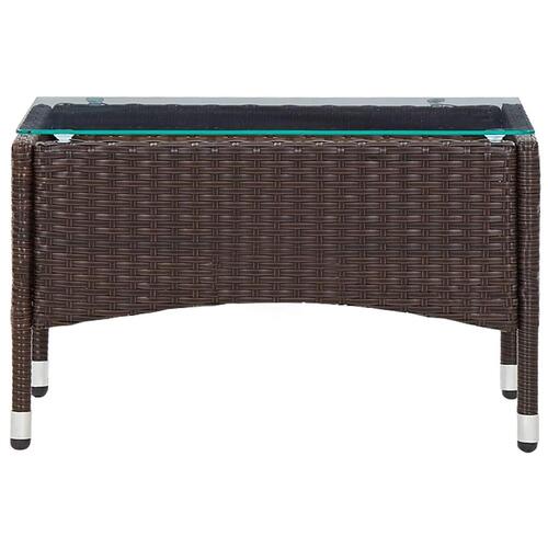 Haveloungesæt 4 dele med hynder polyrattan brun