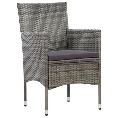 Haveloungesæt 4 dele med hynder polyrattan grå