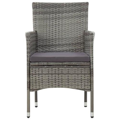 Haveloungesæt 4 dele med hynder polyrattan grå