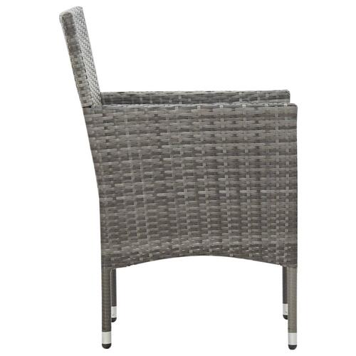 Haveloungesæt 4 dele med hynder polyrattan grå