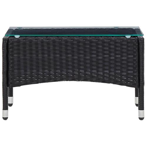 Haveloungesæt 4 dele med hynder polyrattan sort