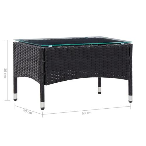 Haveloungesæt 4 dele med hynder polyrattan sort