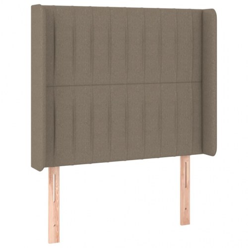 Sengegavl med LED-lys 83×16×118/128 cm - stof, gråbrun